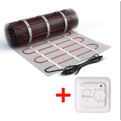 Изображение №1 - Теплый пол нагревательный мат (3 кв.м.) + механический терморегулятор
