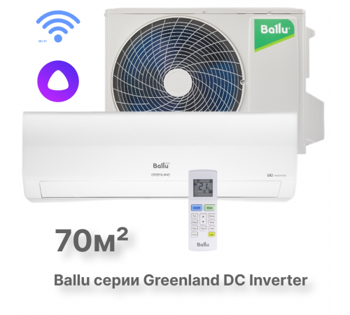 Сплит-система инверторного типа Ballu Greenland DC BSGRI-24HN8_22Y комплект