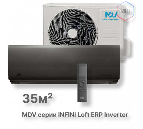 Инверторная сплит-система MDV серия INFINI Loft ERP Inverter MDSALF-12HRFN8 / MDOALF-12HFN8