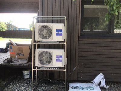 Монтаж двух сплит-систем Haier Coral DC-Inverter клиенту Евгению в селе Каминка — установка от наших специалистов Сергея и Алексея