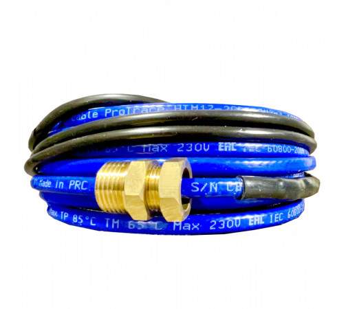 Греющий кабель для установки в трубу с сальниковым узлом - 7м