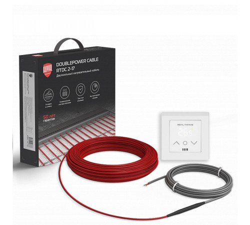 Кабель нагревательный Royal Thermo RTDC 2-17-300 с терморегулятором RTS-16