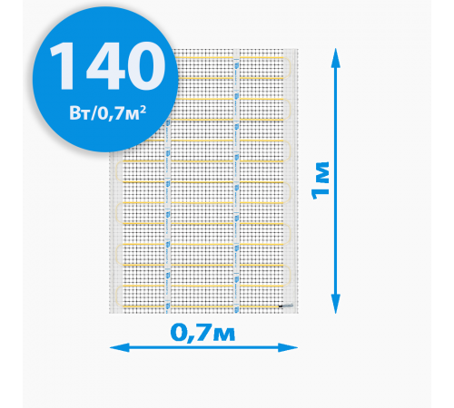 Секции тёплого пола РИМ LIGHT-70 mini - 140Вт/0.7м² на отрез
