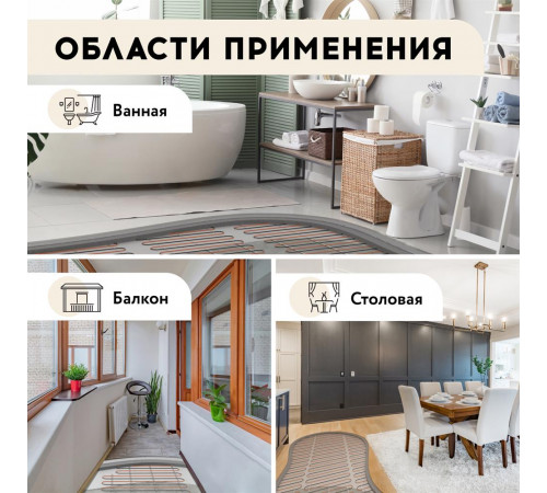 Теплый пол кабельный "Русское тепло" РТ-1520-75,0