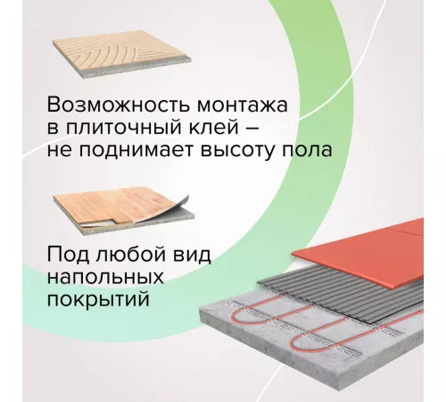 Нагревательная секция для теплого пола CALEO SUPERCABLE 18W 60м Нагревательная секция для теплого пола CALEO SUPERCABLE 18W 60м