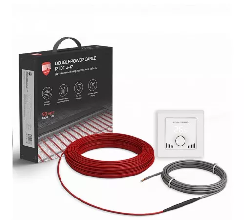 Кабель нагревательный Royal Thermo RTDC 2-17-600 с терморегулятором RTI-16 Кабель нагревательный Royal Thermo RTDC 2-17-600 с терморегулятором RTI-16
