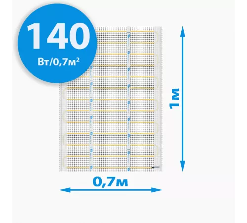 Секции тёплого пола РИМ LIGHT-70 mini - 140Вт/0.7м² на отрез Секции тёплого пола РИМ LIGHT-70 mini - 140Вт/0.7м² на отрез